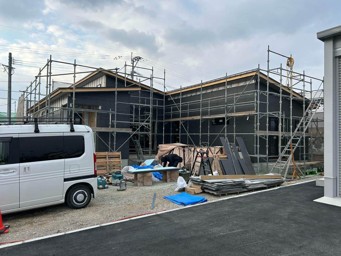 【新築】愛犬と暮らすコの字の平屋(八女市)【施工進行中】